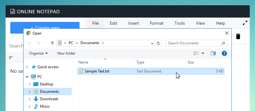 Open file dialog in Jamseo